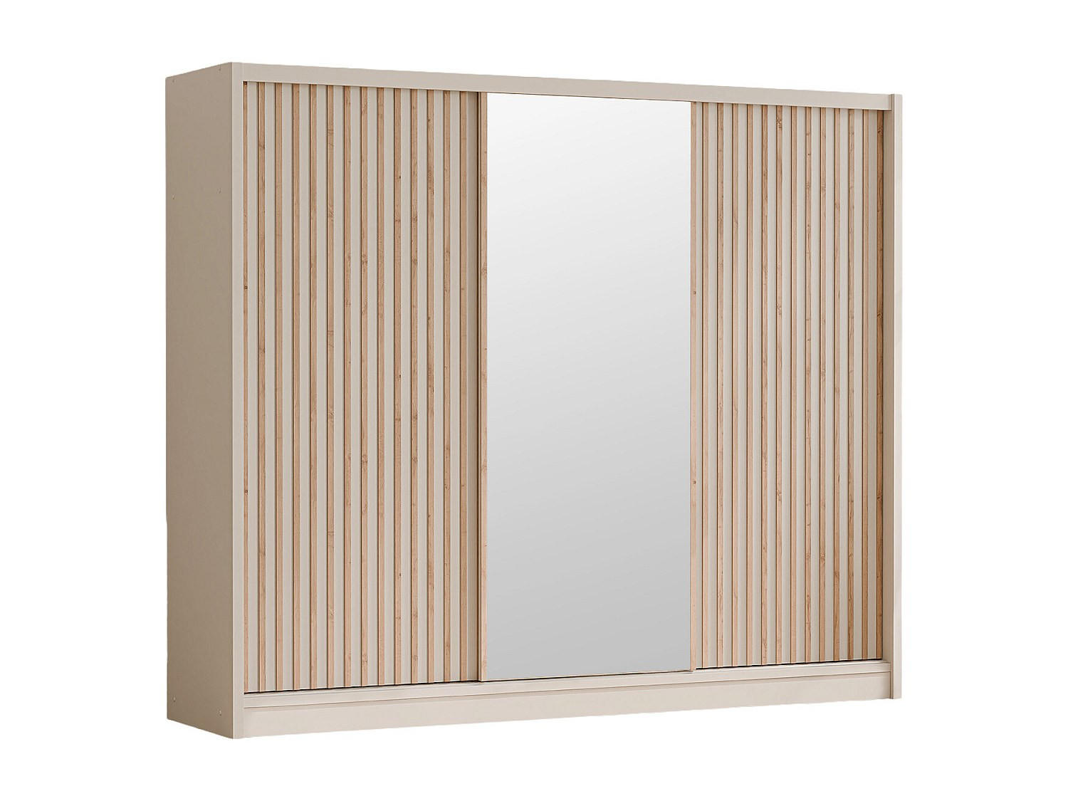 KLEIDERSCHRANK - 250 cm x 61 cm - holz - beige, naturfarben hell Calowi - Beige/Naturfarben, Holz (250/215/61cm) - Vente-Unique