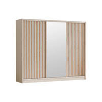KLEIDERSCHRANK - 250 cm x 61 cm - holz - beige, naturfarben hell Calowi - Beige/Naturfarben, Holz (250/215/61cm) - Vente-Unique