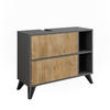 WASCHBECKENUNTERSCHRANK Leano Anthrazit/Bergeiche 80 x 62 cm mit 2 Schubladen - Anthrazit, Holzwerkstoff (80/62/30cm) - Vicco
