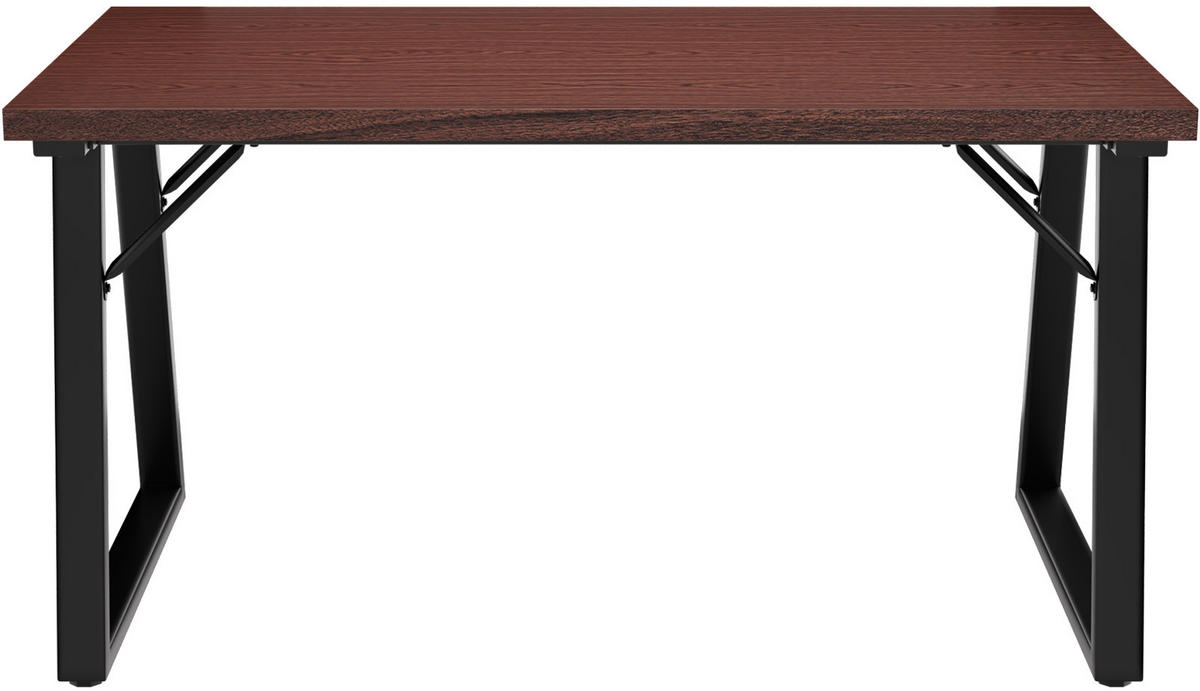 ESSTISCH in Holz, Metall 140/80/75cm - Walnussfarben/Schwarz, Holzwerkstoff (80/140/75cm) - HOMAVO