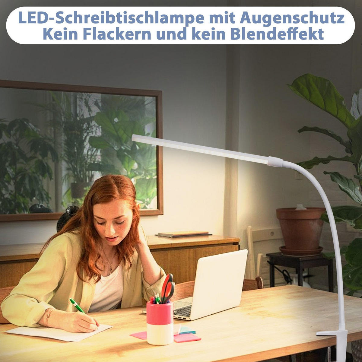 LED-TISCHLEUCHTE Abramowski 80.8/6.5/6.5cm - Weiß, Kunststoff (80.8/6.5/6.5cm) - Nettlife