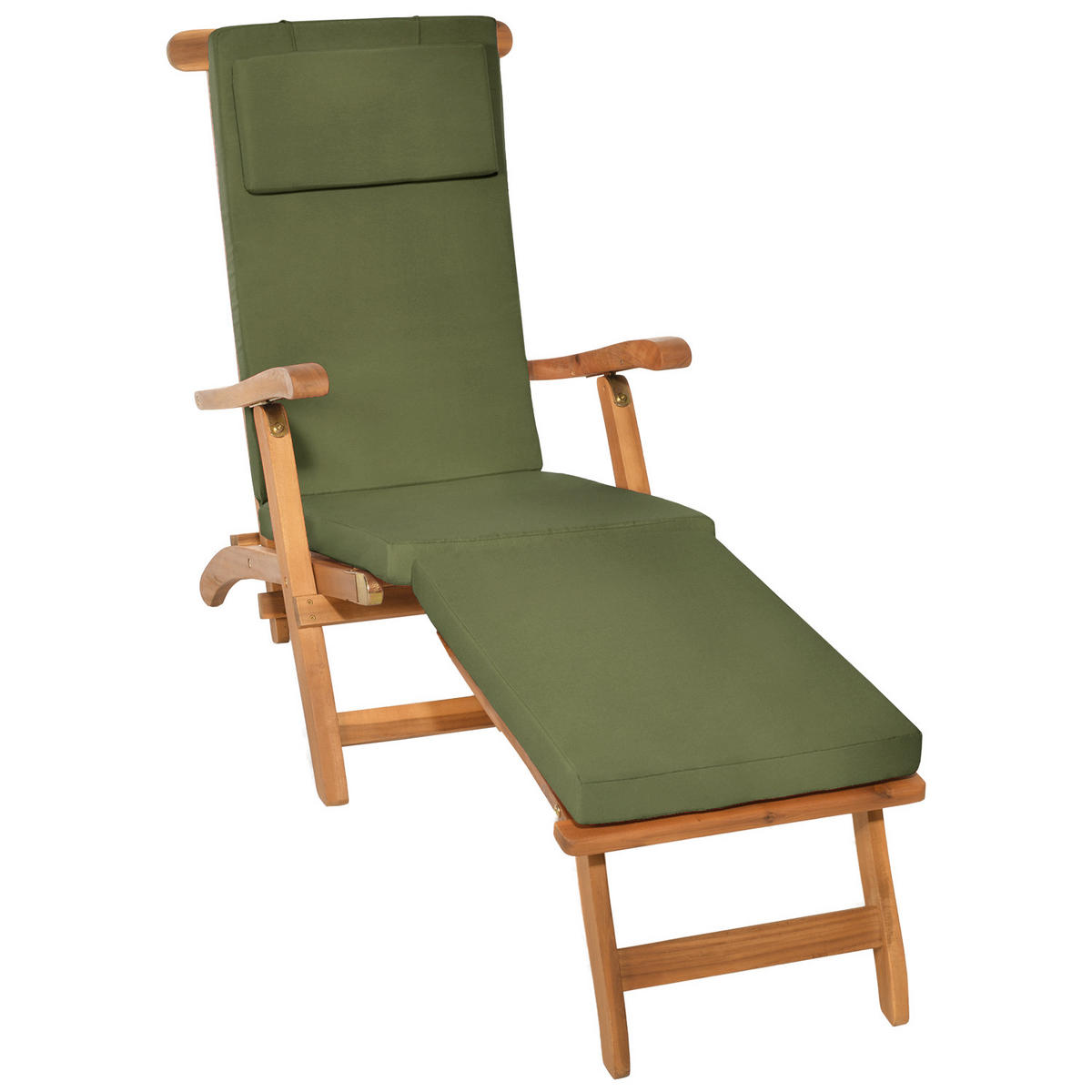 DECKCHAIRAUFLAGE Loftlux DC 175x45x5cm Olivgrün - Olivgrün, Textil (45/175cm) - Beautissu 