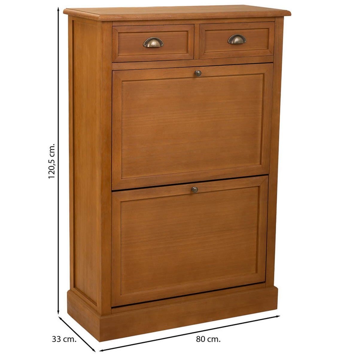 SCHUHSCHRANK aus Holz 80x33x120 cm - Braun, Holz (86/38/126cm) - Wanderlust