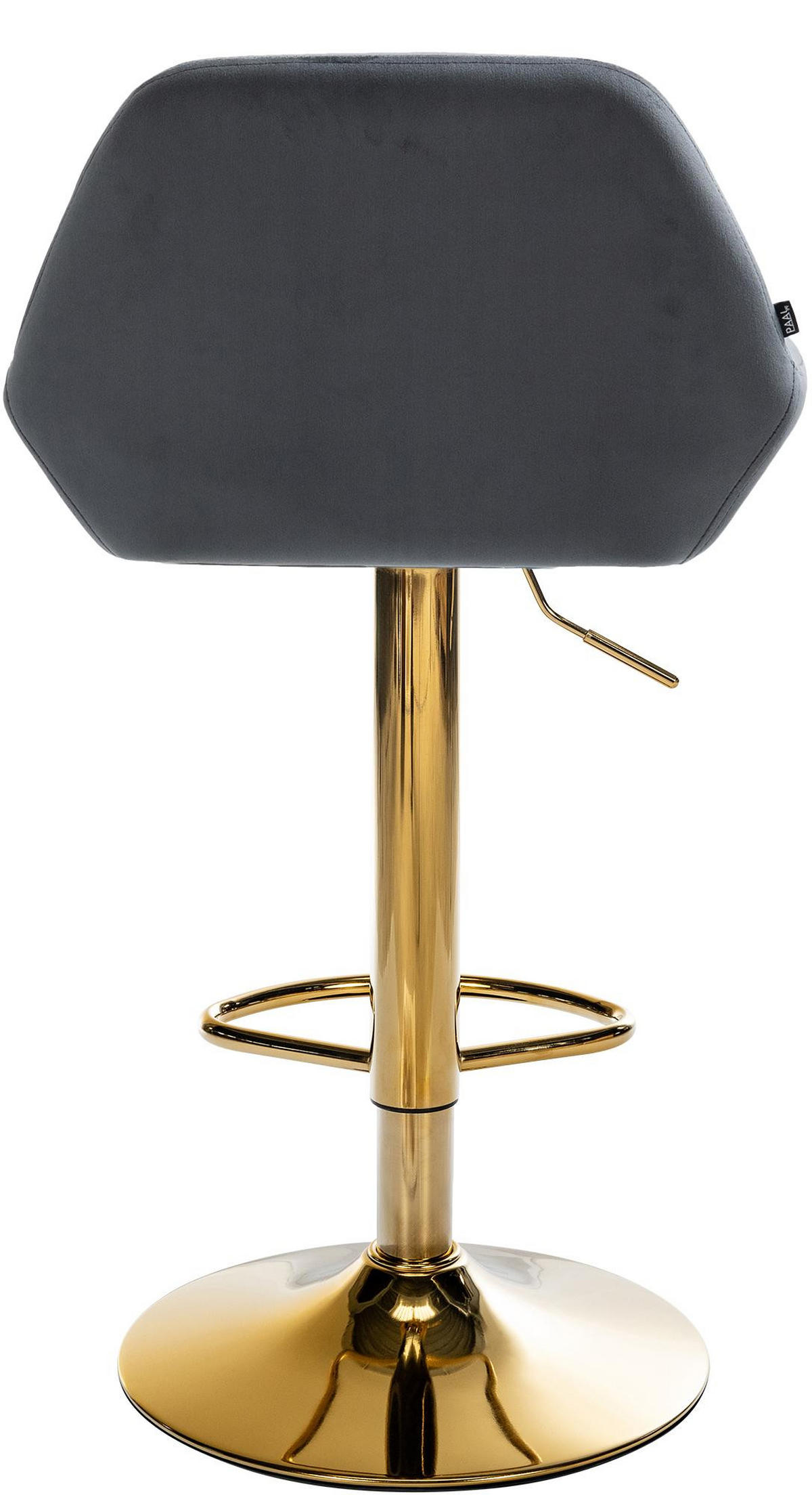 BARHOCKER 2er Set Bikel Samt Dunkelgrau Gold - Dunkelgrau, Textil/Metall (51/89/52cm) - DELUKE