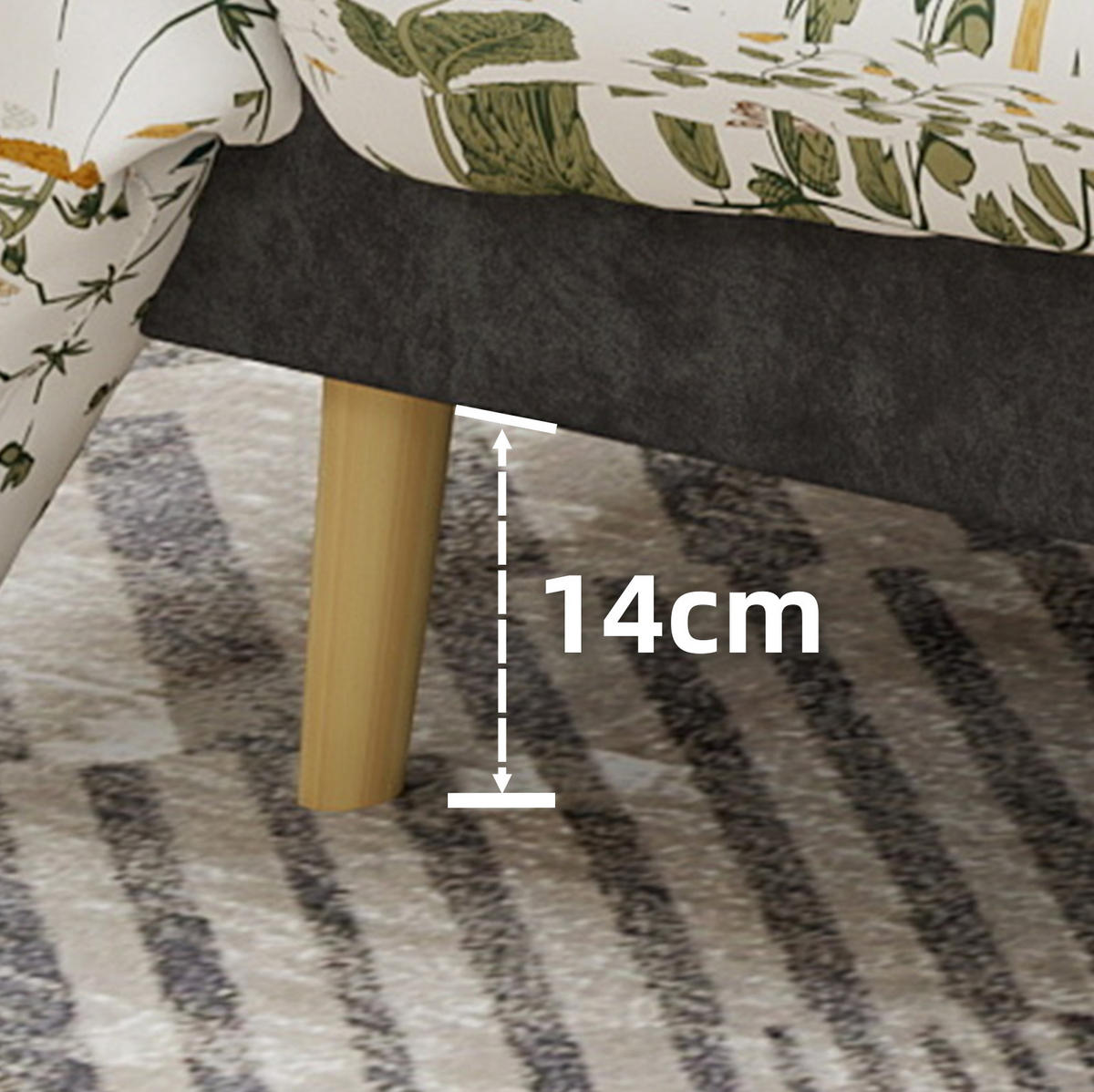 POSTEL 160/200 cm šedá z látky a kovu s geometrickým čelem a lamelovým roštem - šedá, textil (160/200cm) - OKWISH