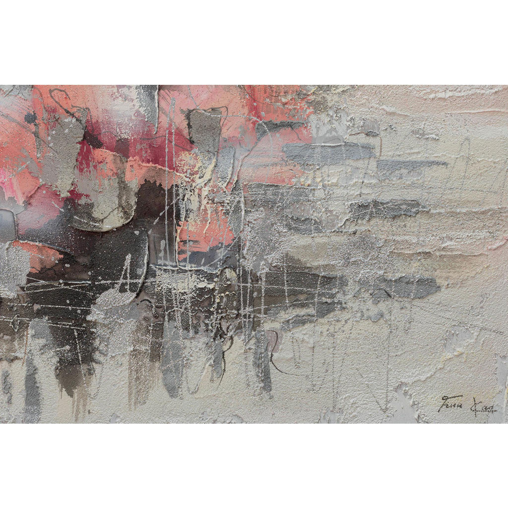 Thumbnail - Kunstloft Acrylbild, Weiß, Pink, Textil, Holz, 104x78 cm, Bilder und Zubehör, Wandbilder, Leinwandbilder