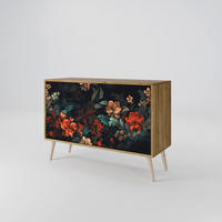 SIDEBOARD IMAGINARY BLOSSOM, Eicheneffekt, 111x42x77,5 cm, 2 Türen - Eichefarben/Buchefarben, Holzwerkstoff/Buchenholz (111/77.5/42cm) - SpaceRebels