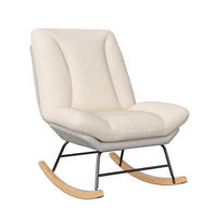 SCHAUKELSTUHL mit Verstellbarer Rückenlehne, Beige und Grau (A) - Beige, Metall (90.5/100/62cm)