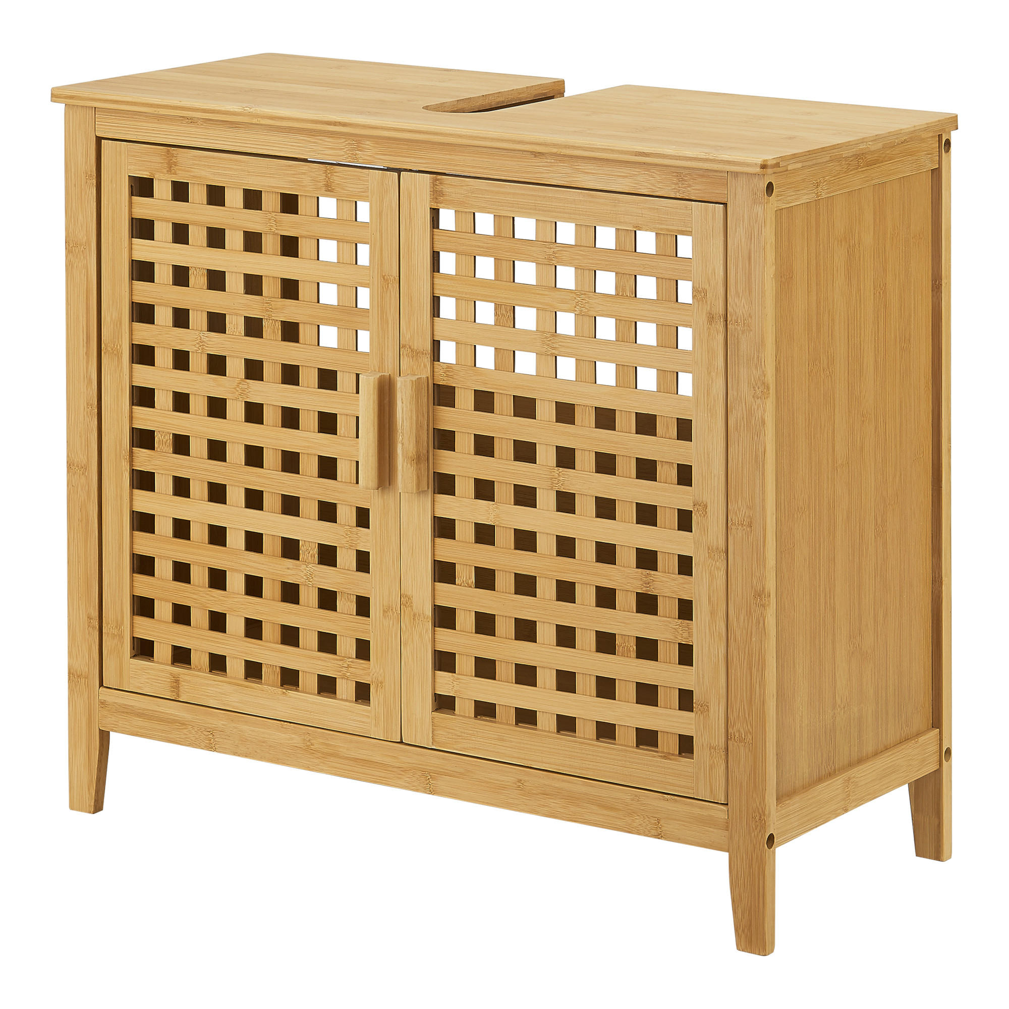 WASCHBECKENUNTERSCHRANK Ingmarsö - Naturfarben, Holz (67/60/30cm) - [en.casa]