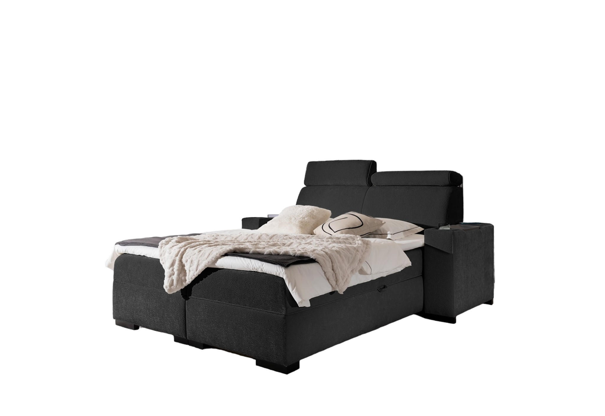 BOXBETT Nestor Dress Me Set.2 - Schwarz, Holzwerkstoff/Textil (120/200cm) - Fun Möbel