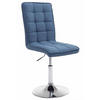 DREHSTUHL Stoff blau - Chromfarben/Blau, Textil/Metall (43/90/59cm) - CLP