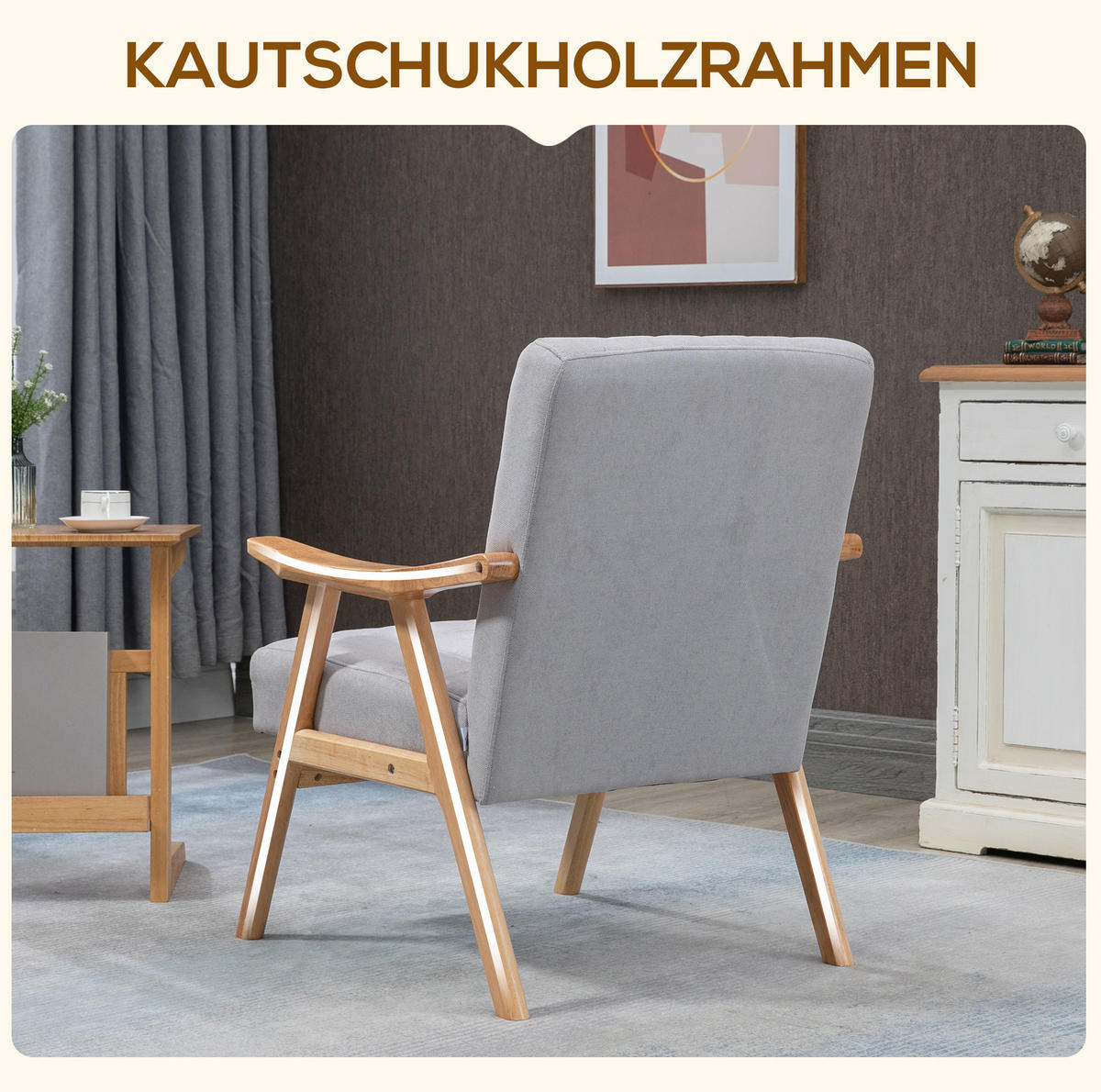 SESSEL Polyester Samtoptik mit Armlehnen 68/74/82 cm Hellgrau - Hellgrau, Textil (74/82/68cm) - Redom