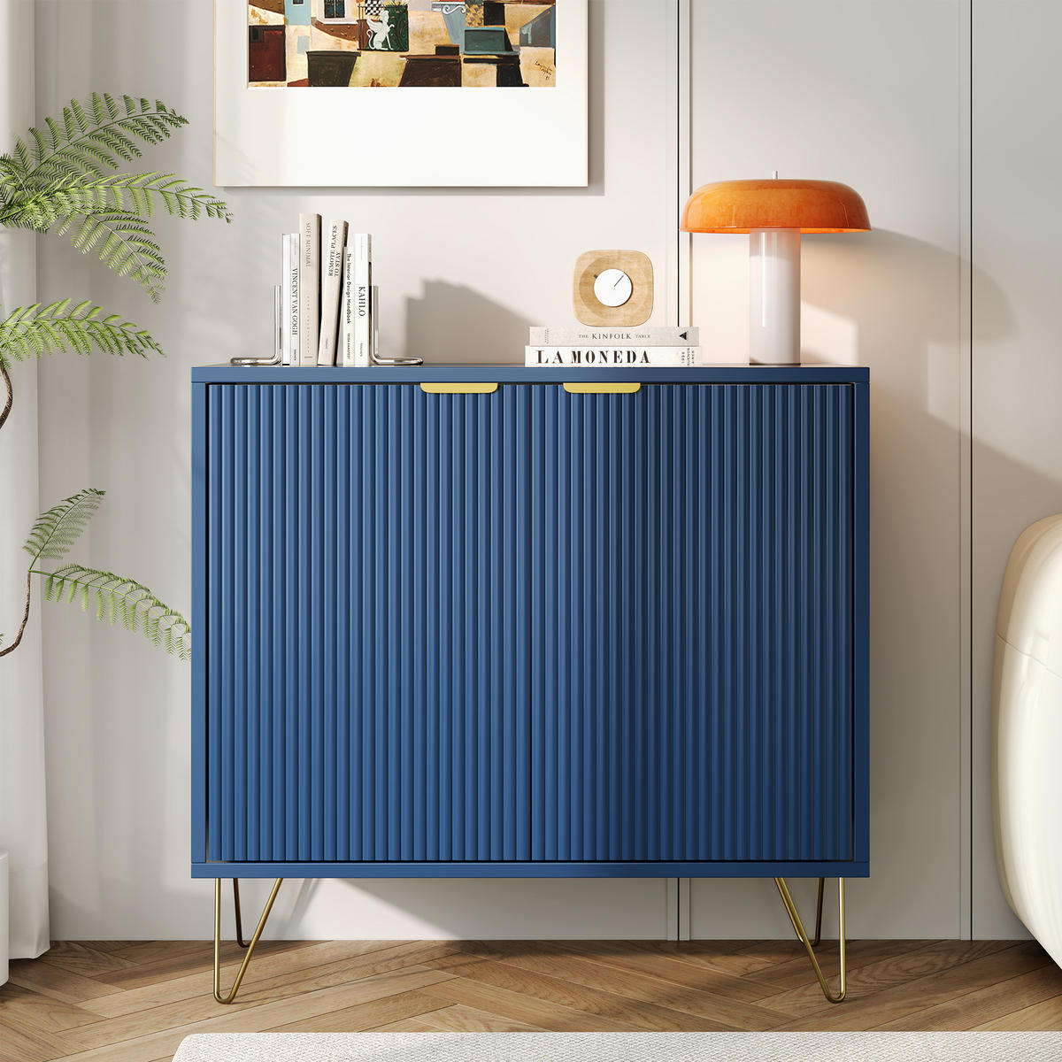 SIDEBOARD 80x40x78 cm 2 Türen Einlegeboden blau - Blau, Holz (80/78/40cm) - Fortuna Lai