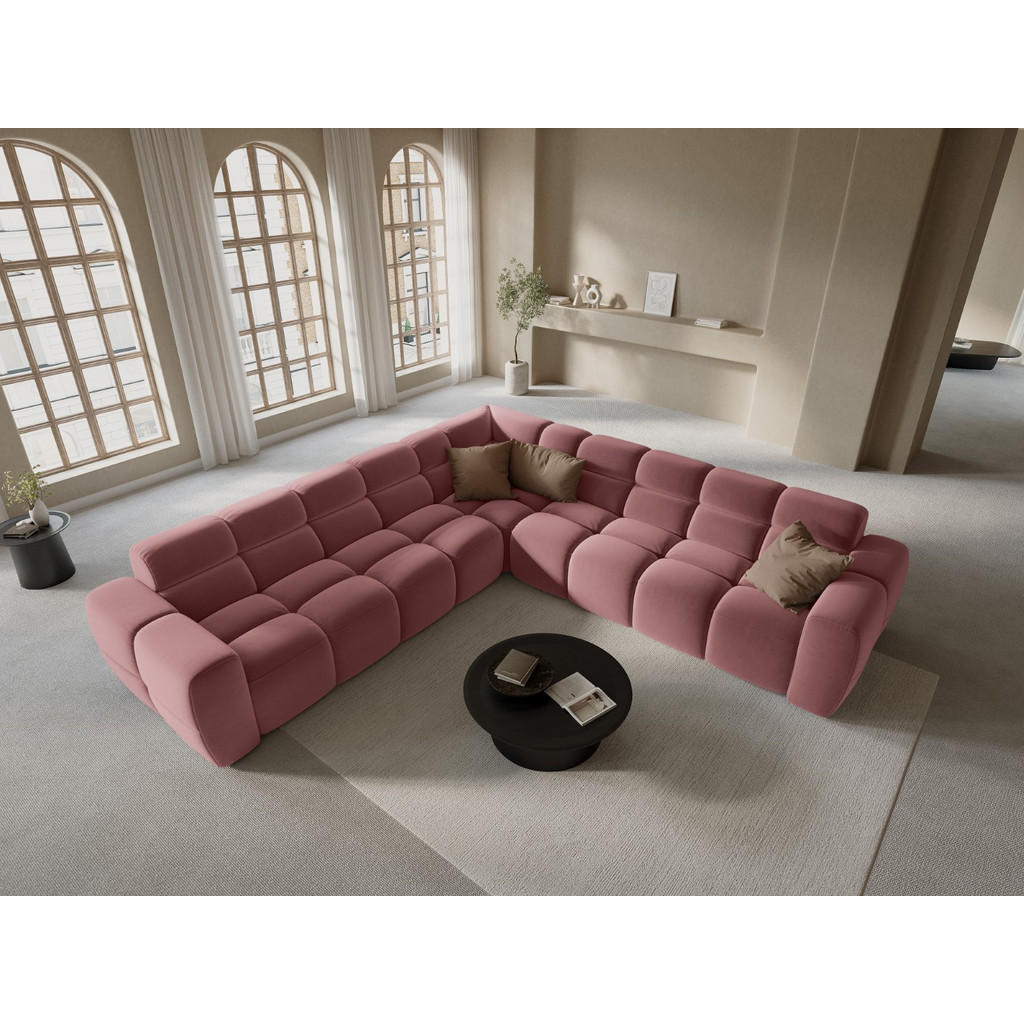 Thumbnail - Micadoni Ecksofa, Dunkelrosa, Textil, 5-Sitzer, L-Form, 310x310 cm, Hergestellt in Europa, Oeko-Tex®, Wohnzimmer, Sofas ...