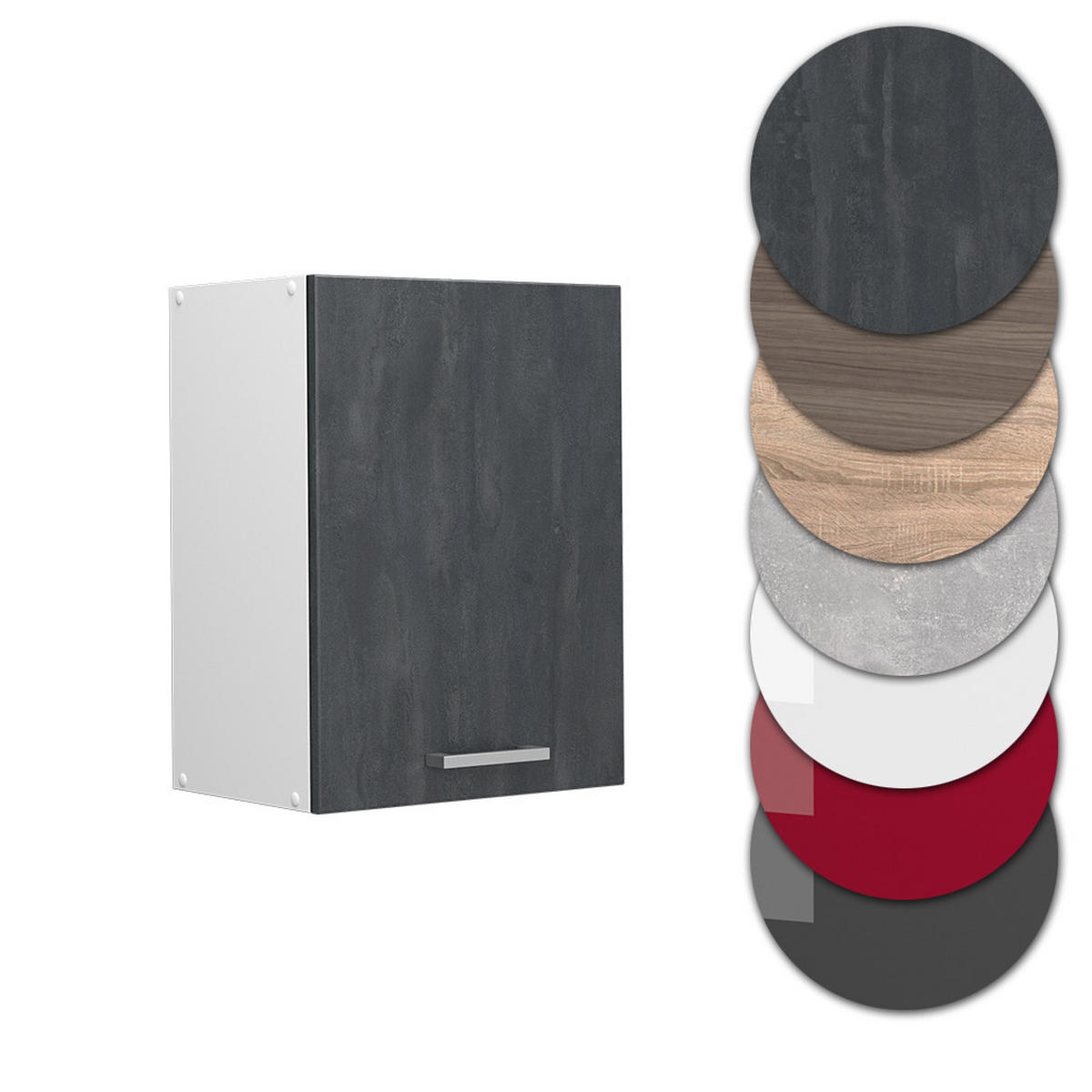 HÄNGESCHRANK R-Line Schwarz Beton 45 cm - Schwarz/Weiß, Holzwerkstoff (45/60/31cm) - Vicco