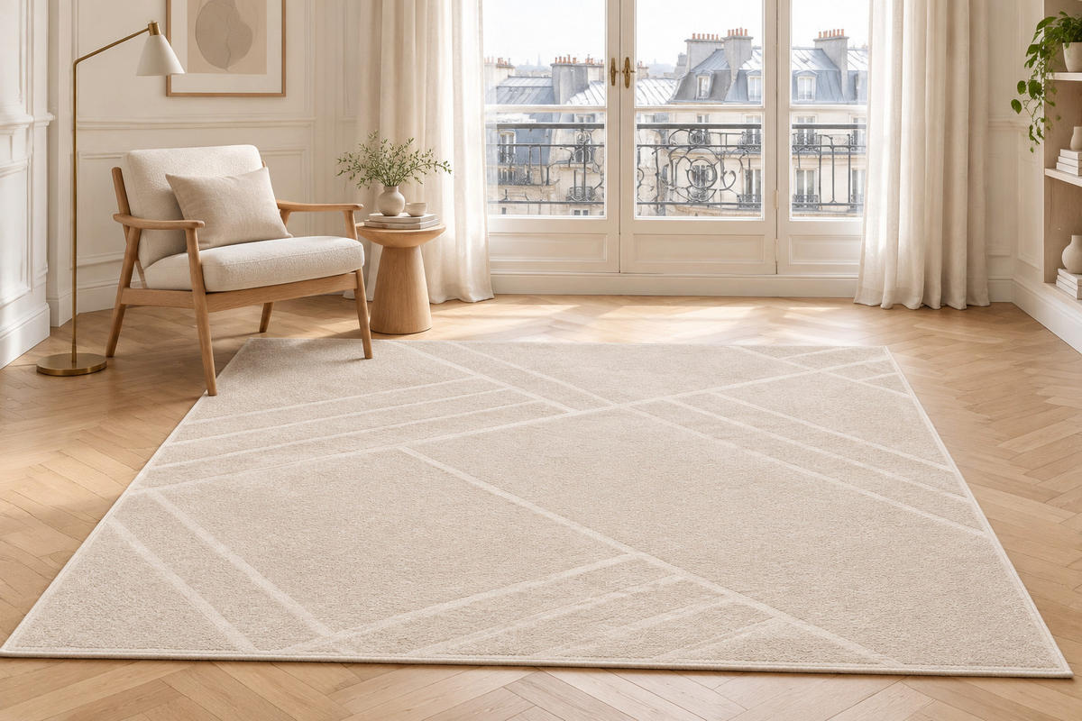 TEPPICH Designer sehr weich beige - Beige, Textil (120/170cm) - AFK Living