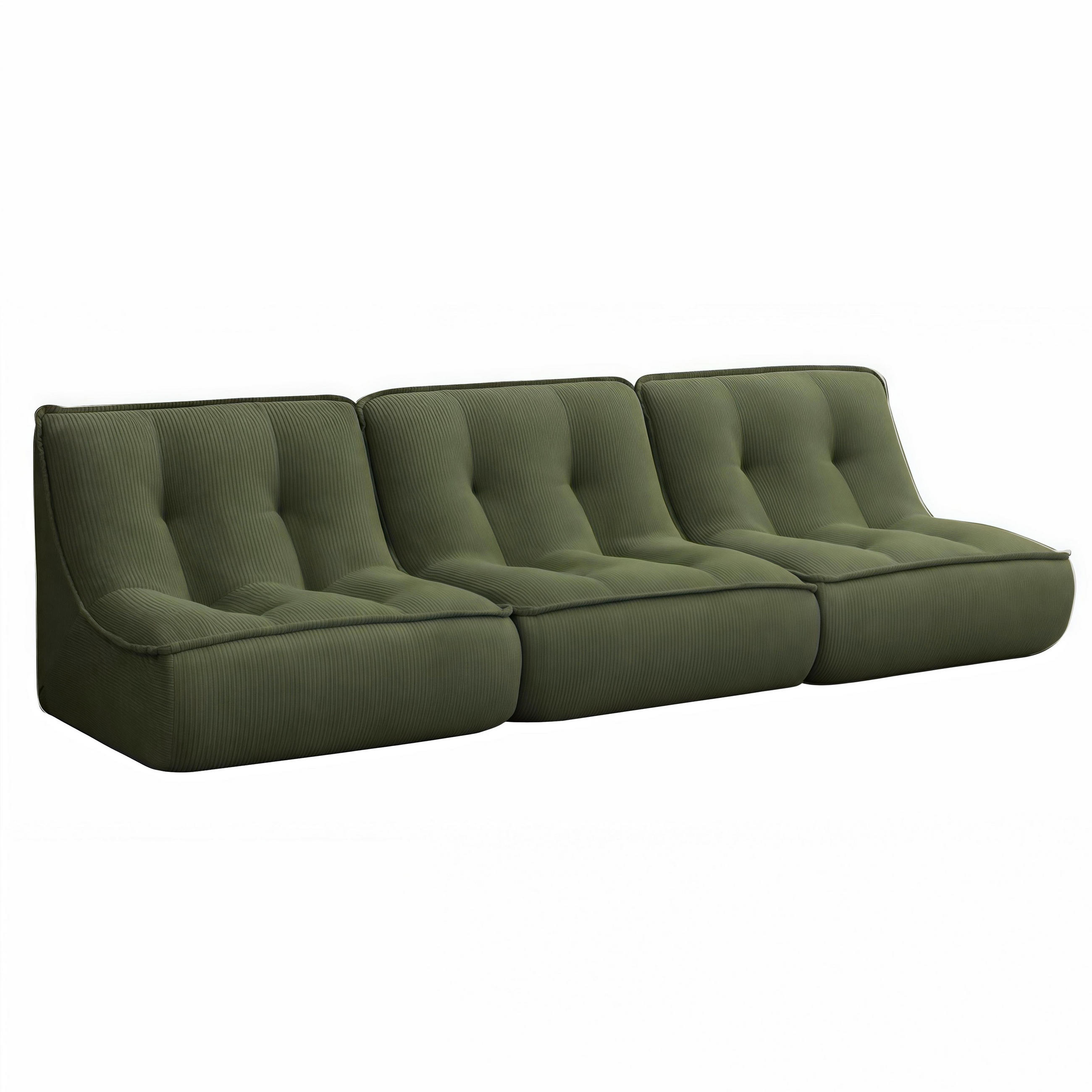 GARTENSOFA mit 3 Sitzplätzen, Grün - Grün, Textil (240/70/90cm) - Oviala