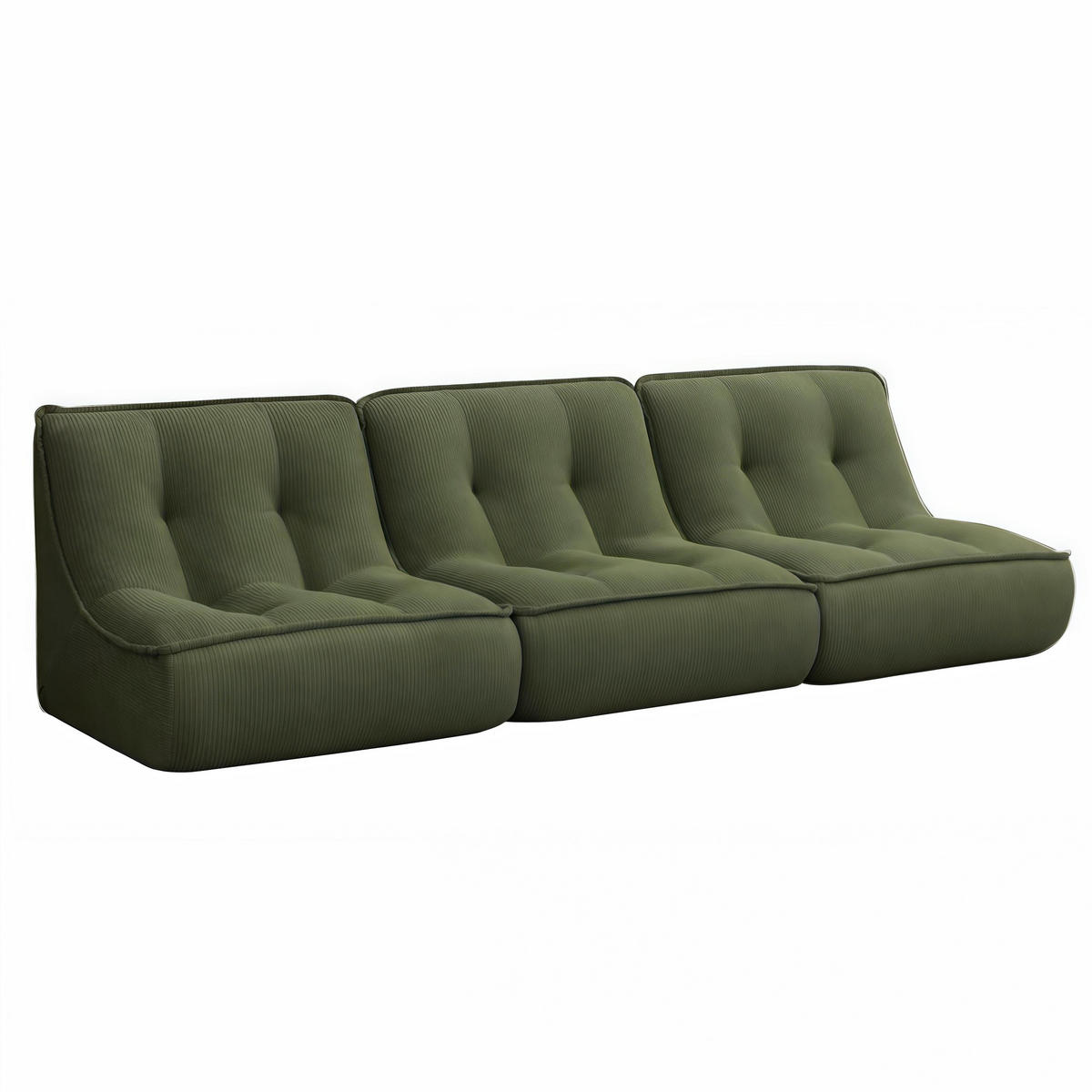 GARTENSOFA mit 3 Sitzplätzen, Grün - Grün, Textil (240/70/90cm) - Oviala
