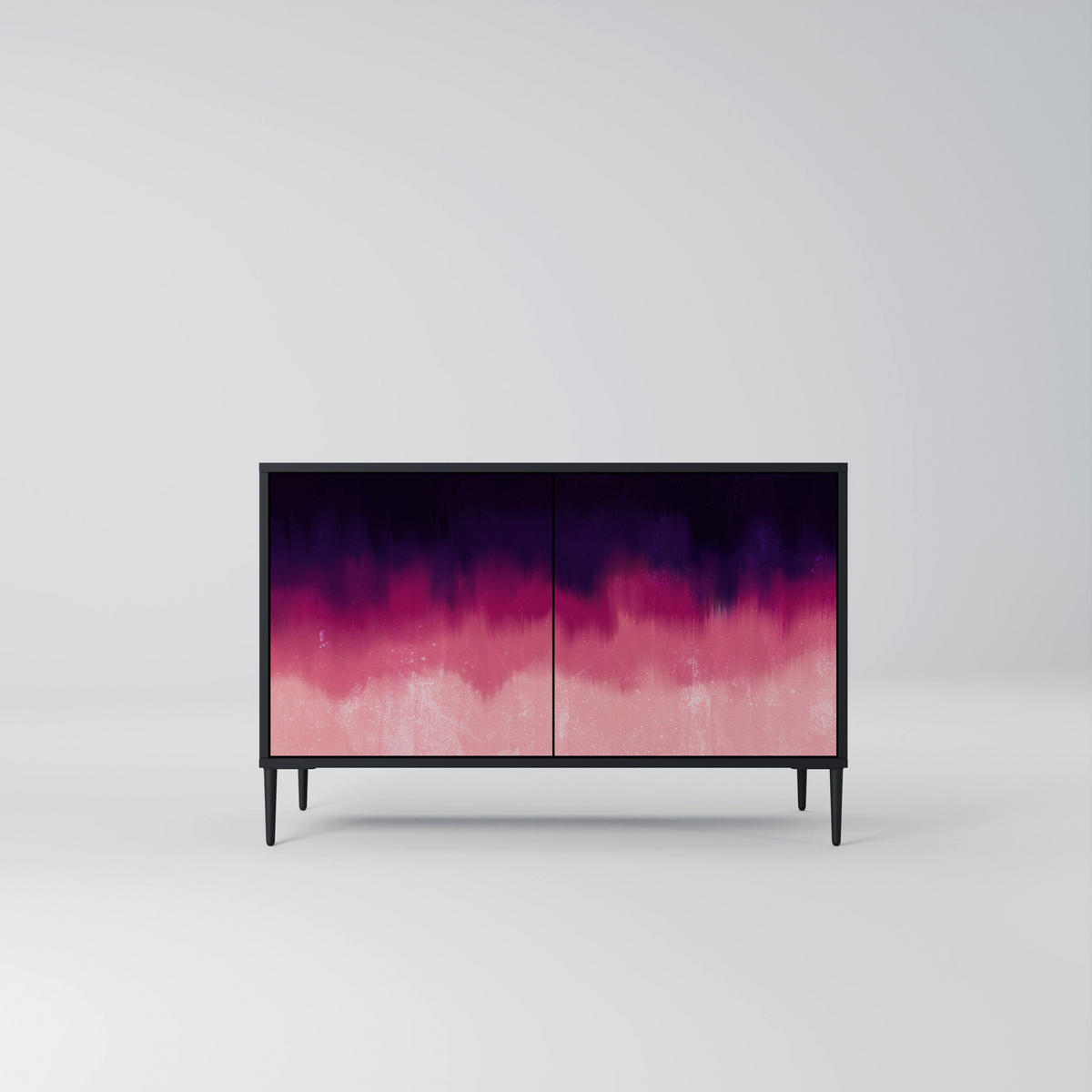 SIDEBOARD AURORA BOREALIS, Eicheneffekt, 111x42x77,5 cm, 2 Türen - Eichefarben/Buchefarben, Holzwerkstoff/Buchenholz (111/77.5/42cm) - SpaceRebels