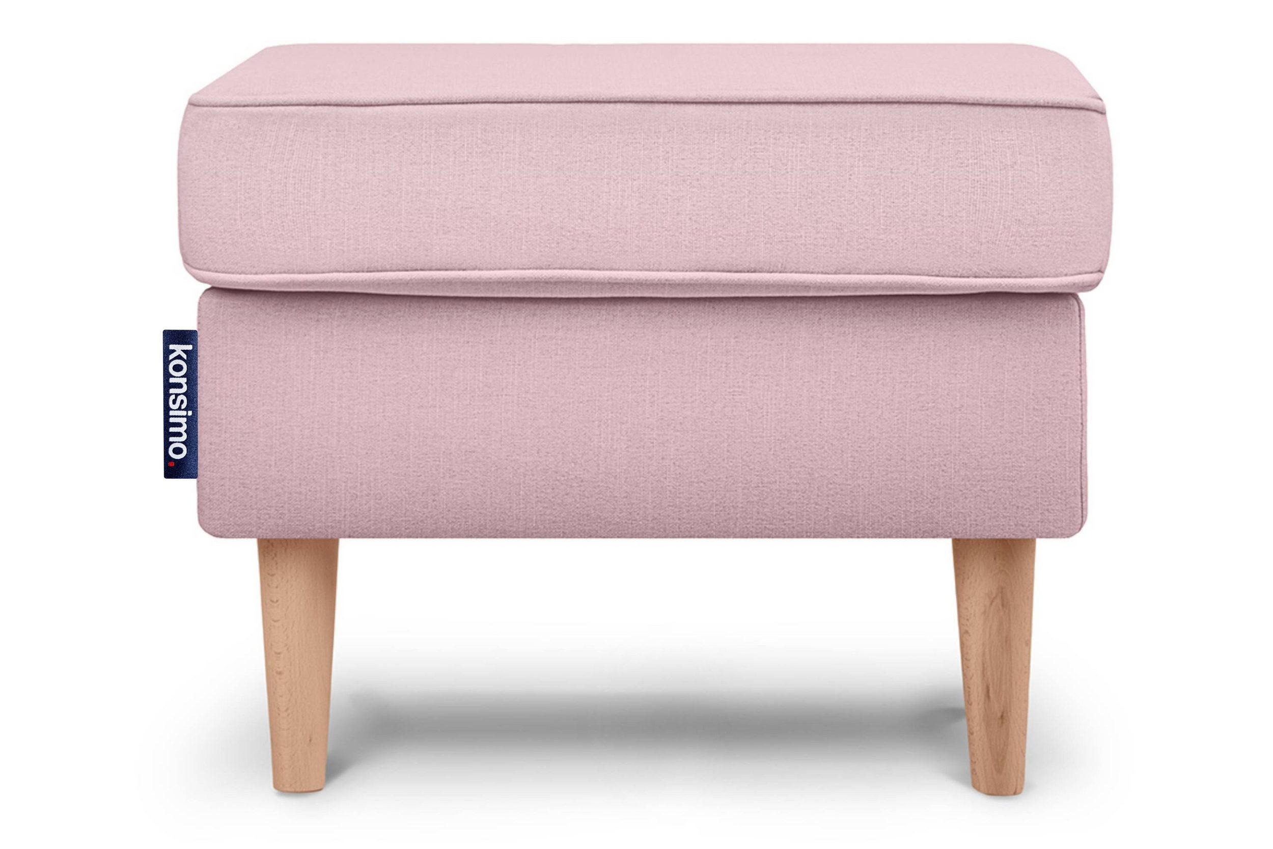 SITZHOCKER STRALIS zeitloses Design hohe Füße, Rosa - Hellrosa, Textil (41/43/56cm) - KONSIMO®
