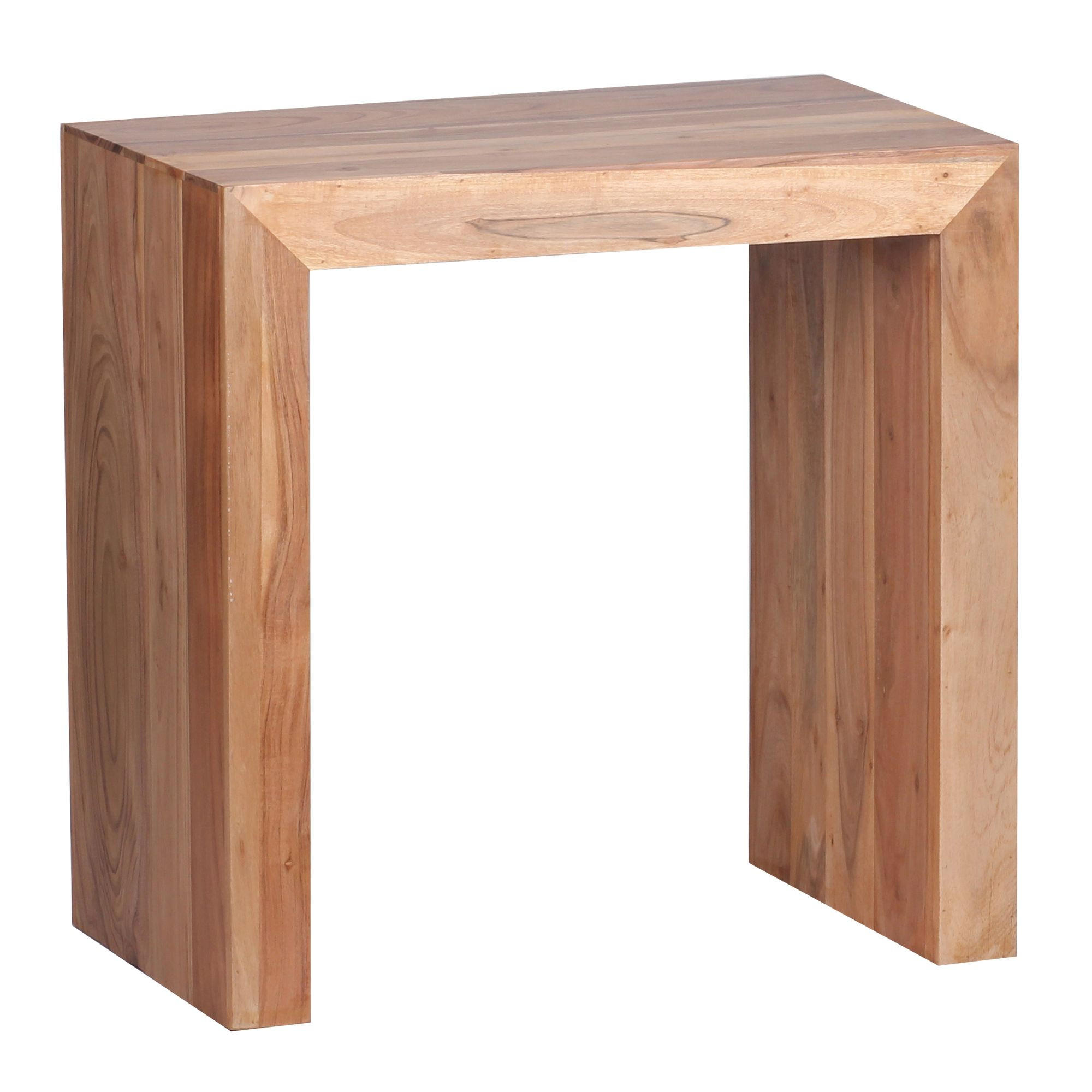 BEISTELLTISCH Massivholz Handgefertigt Zeitlos NAKO, Beige 60x35x60 cm - Beige, Holz (35/60/60cm) - KADIMA DESIGN