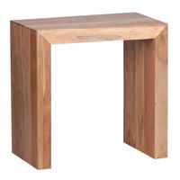 BEISTELLTISCH Massivholz Handgefertigt Zeitlos NAKO, Beige 60x35x60 cm - Beige, Holz (35/60/60cm) - KADIMA DESIGN