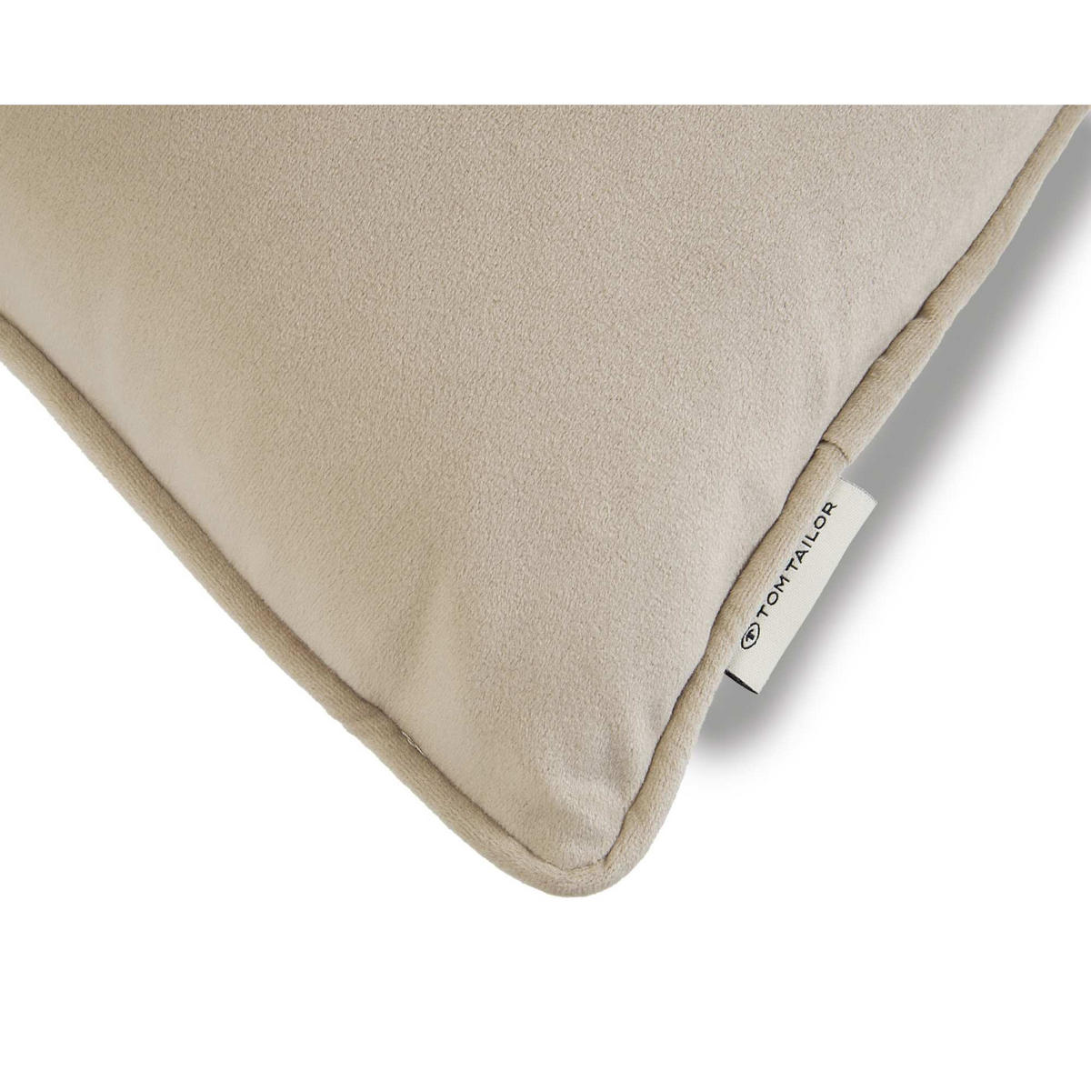 ZIERKISSENHÜLLE VELVET SIGNATURE - Beige, Textil (45/45cm) - Tom Tailor