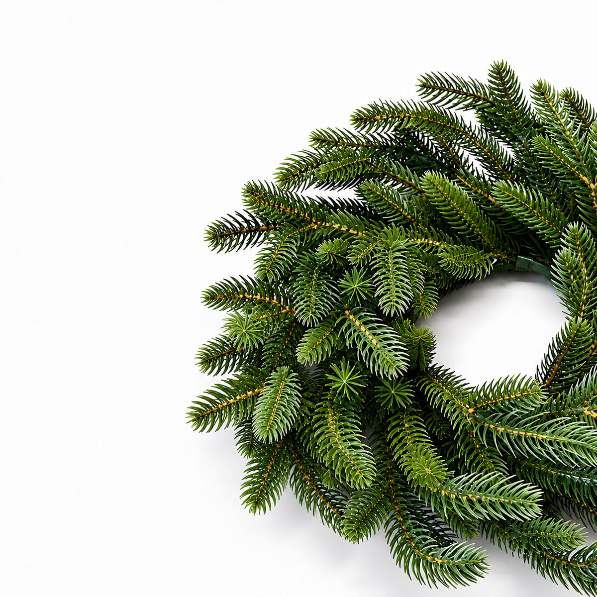 VĚNEC zelený adventní umělý PE vstřikování 30 cm - tmavě zelená, plast (8cm) - Relaxdays