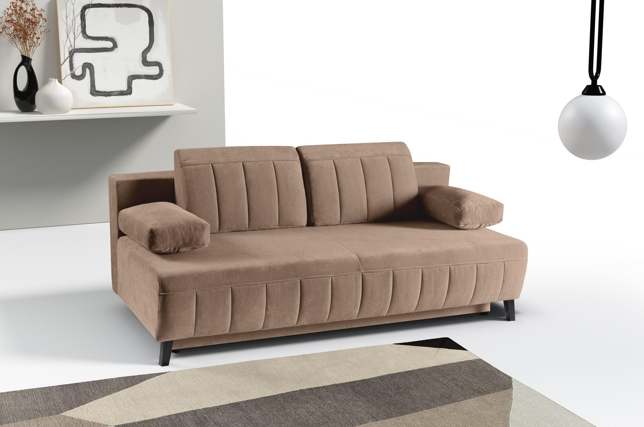 SCHLAFSOFA Aruna, Braun - Braun, Textil/Metall (200/90/98cm) - Bettso
