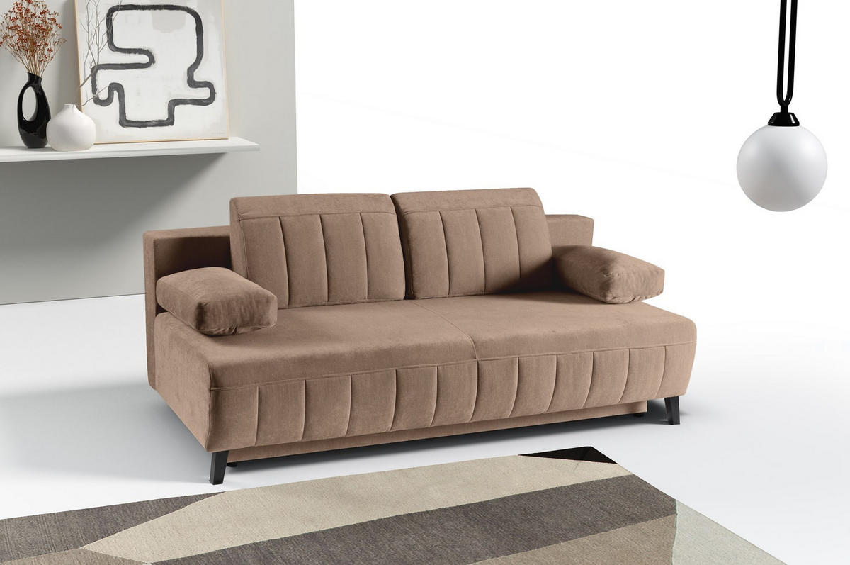 SCHLAFSOFA Aruna, Braun - Braun, Textil/Metall (200/90/98cm) - Bettso