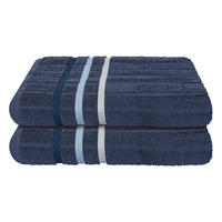 DUSCHTUCHSET Ohio - 2-teilig - 70 x 140 cm - Dunkelblau - Dunkelblau, Textil (70/140cm) - Uncover by Schiesser