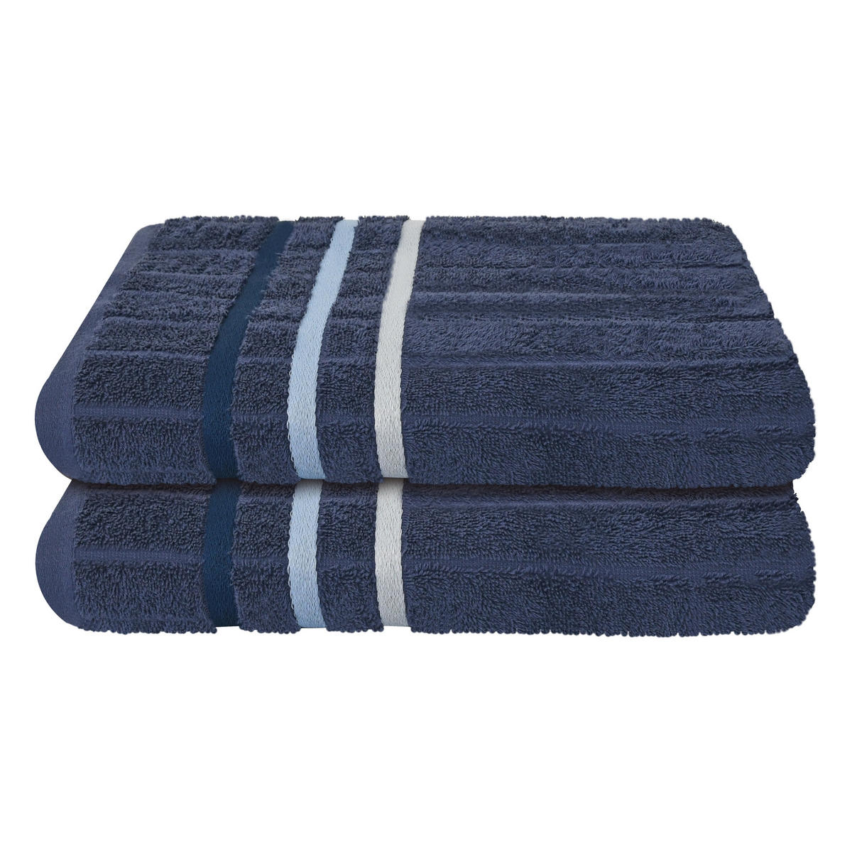 DUSCHTUCHSET Ohio - 2-teilig - 70 x 140 cm - Dunkelblau - Dunkelblau, Textil (70/140cm) - Uncover by Schiesser