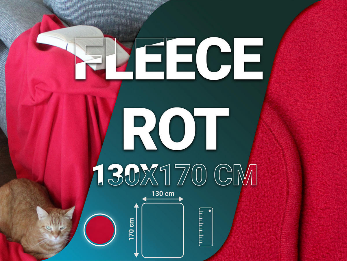 KUSCHELDECKE, 130x170 cm, 100% Polyester, Rot - Rot, Textil (130/170cm) - Zollner