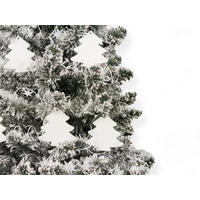 WEIHNACHTSBAUM künstlicher 60 cm mit LED-Beleuchtung, SCHNEEWALD, mit 23 Weihnachtsbaumschmuck, Pflanztopf mit Jutesack - Silberfarben/Weiß, Kunststoff/Stein (40/60cm) - LAALU