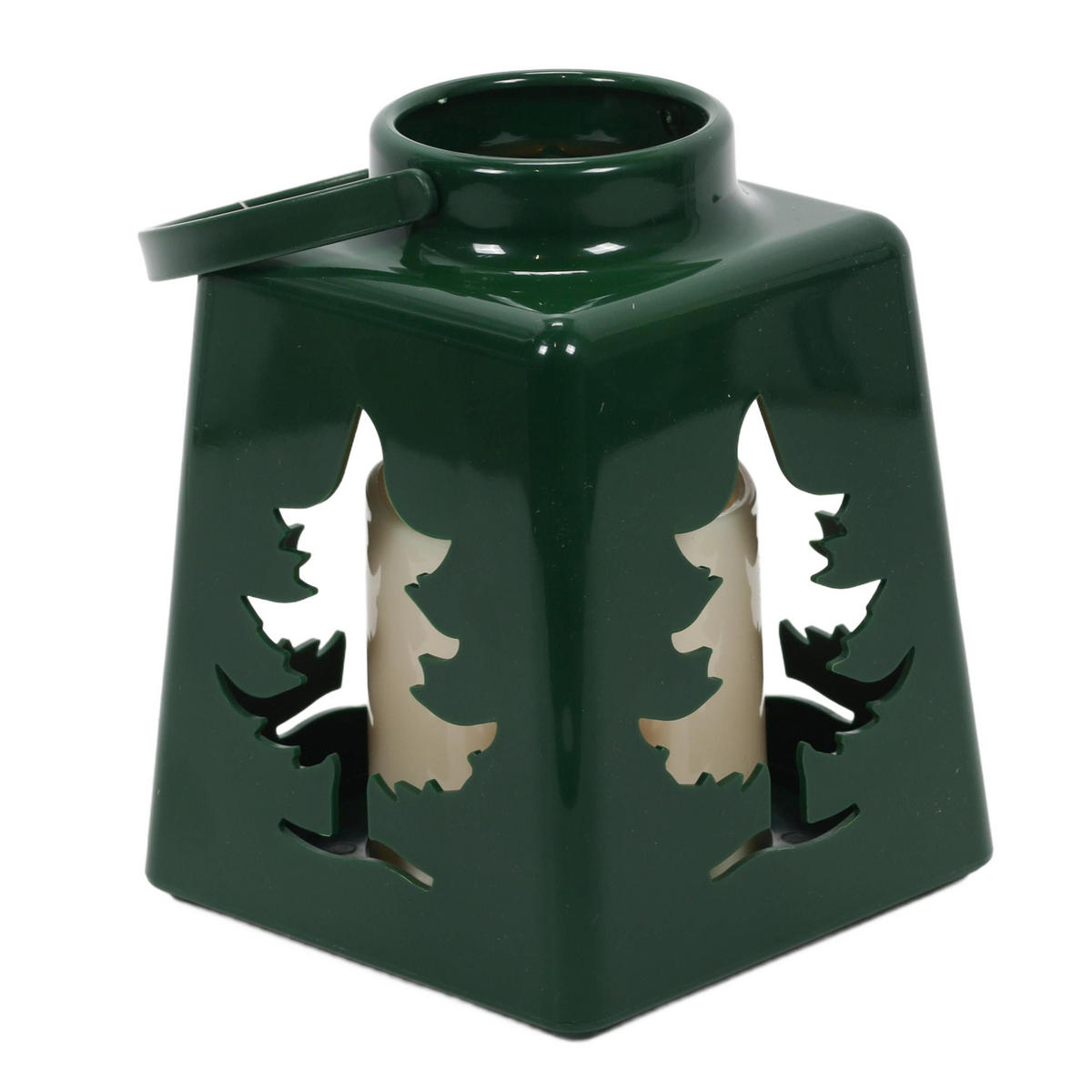 WEIHNACHTSLATERNE LED-Kerze 14 cm - Grün, Kunststoff (10.5/10.5/13.5cm) - Home Styling Collection