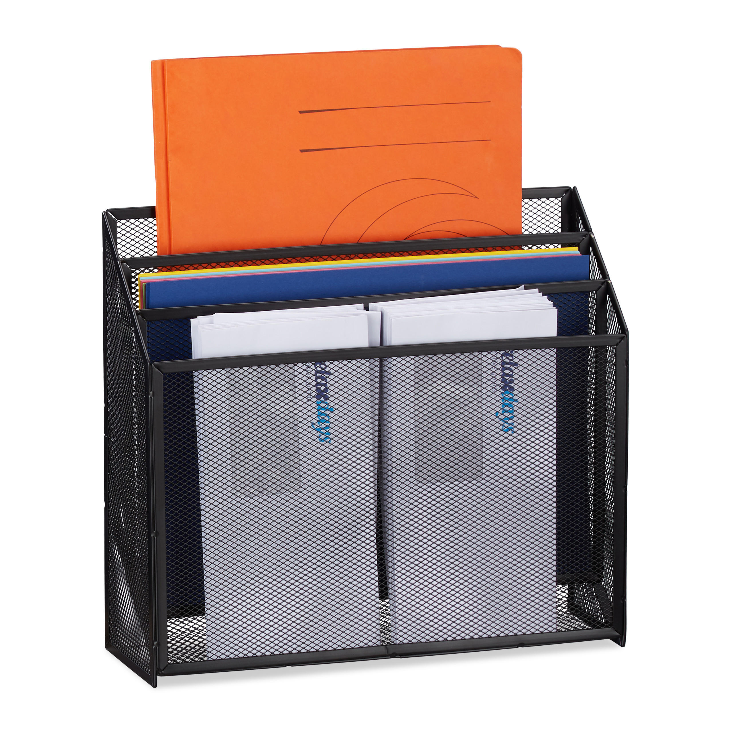 DOKUMENTENHALTER - Schwarz, Metall (32/29.5/9cm) - Relaxdays