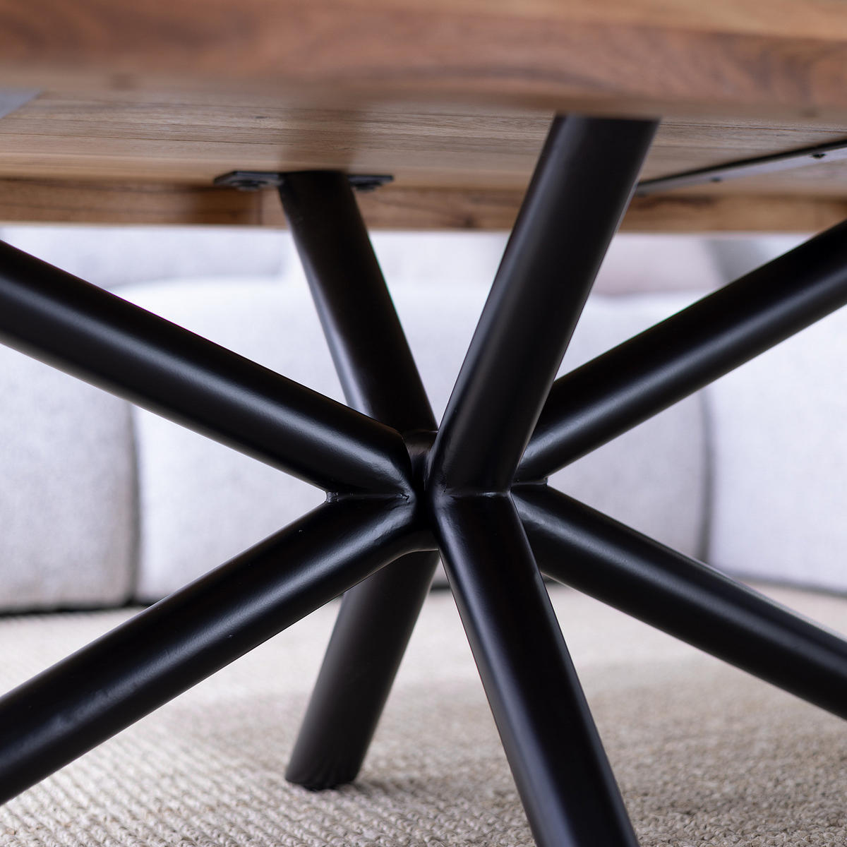 HOME24 Couchtisch KHENO - Schwarz, Holz/Metall (70/120/45cm) - home24