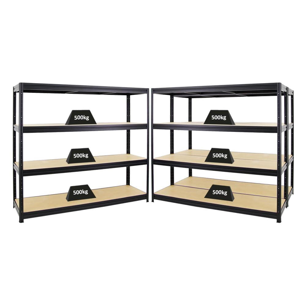 SCHWERLASTREGAL Dino 3er-Set mit 3x 180x180x60 cm Fachlast 500 kg Schwarz - Schwarz, Metall (540/180/60cm) - PROREGAL