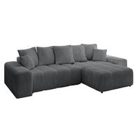 ECKSOFA Ottomane rechts ENIL-L 297x189x68 Dunkelgrau Cord - Dunkelgrau, Holzwerkstoff/Kunststoff (189/297cm) - ALTDECOR