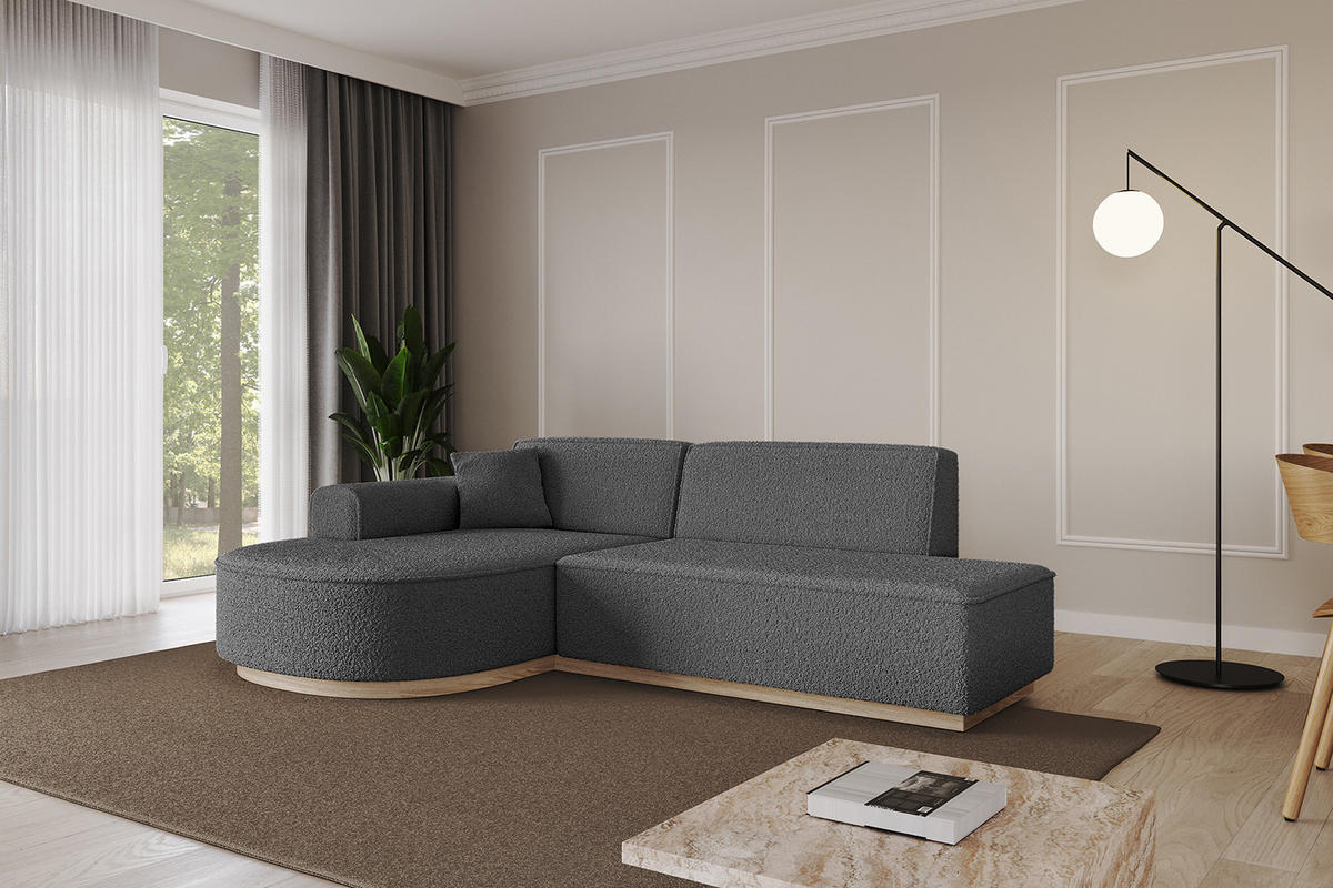 ECKSOFA Ottomane Links ARRIO-L1 - 243x171x83 cm Grau - Grau, Holzwerkstoff/Textil (243/171cm) - ALTDECOR