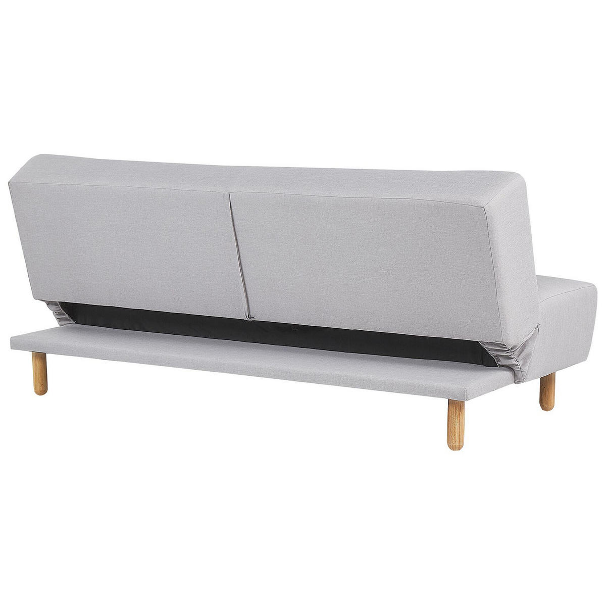 3-SITZER-SCHLAFSOFA hellgrau Alsten - Hellbraun/Grau, Textil (182/83cm) - Beliani