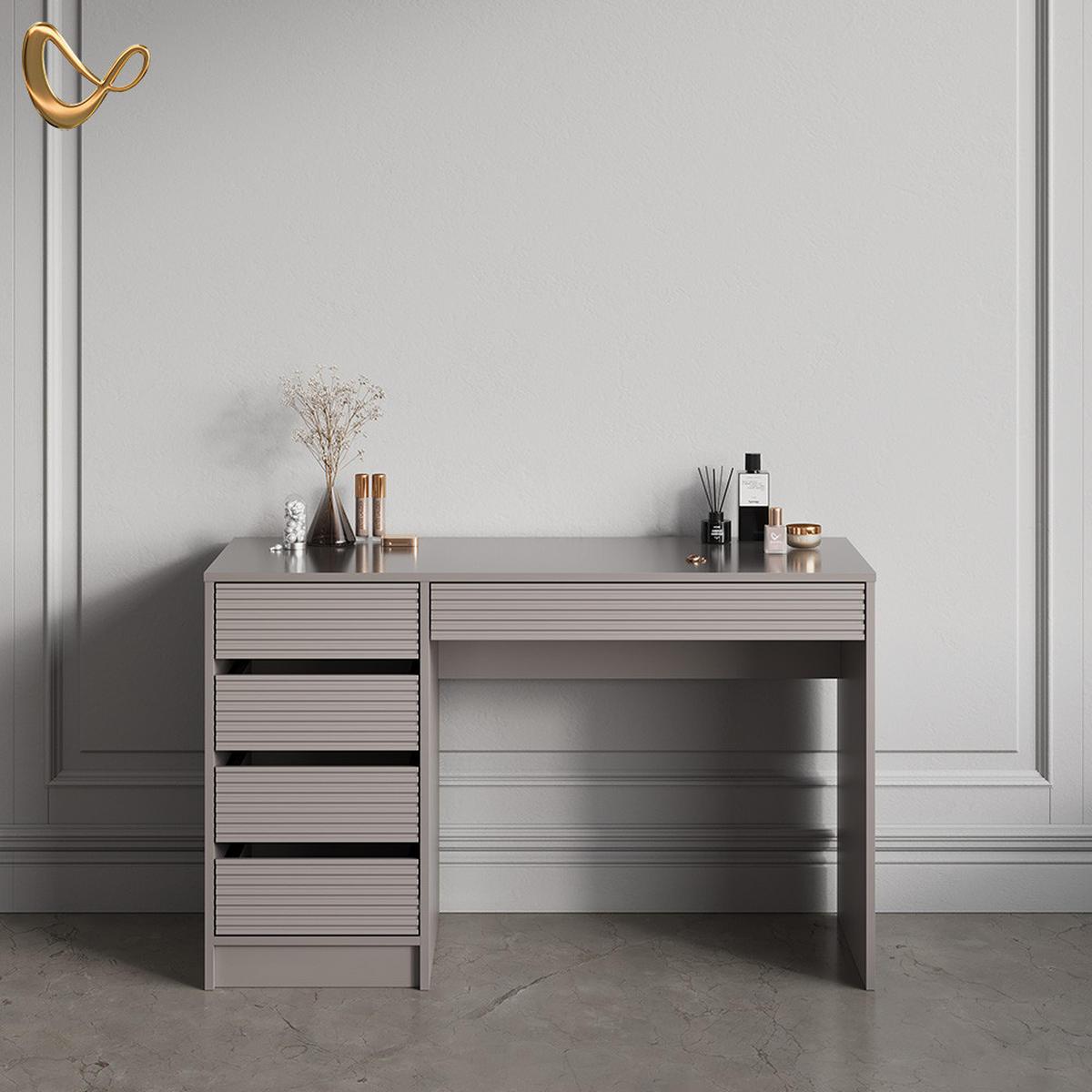 SCHMINKTISCH Imola Cashmere ohne Spiegel - Kaschmir, Holzwerkstoff (55/120/75cm) - Livinity®