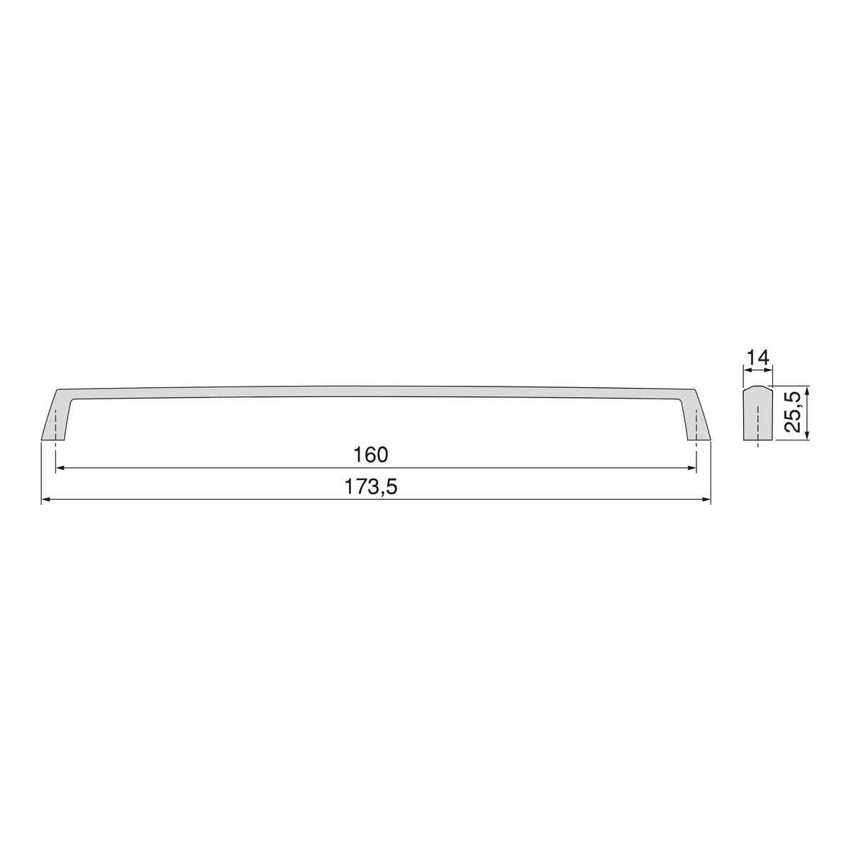 MÖBELGRIFFE Canton, L174mm, 160mm Achsenabstand, Zamak, Nickel satiniert 10er-set - Silberfarben, Kunststoff (1.4/3/17.35cm) - EMUCA