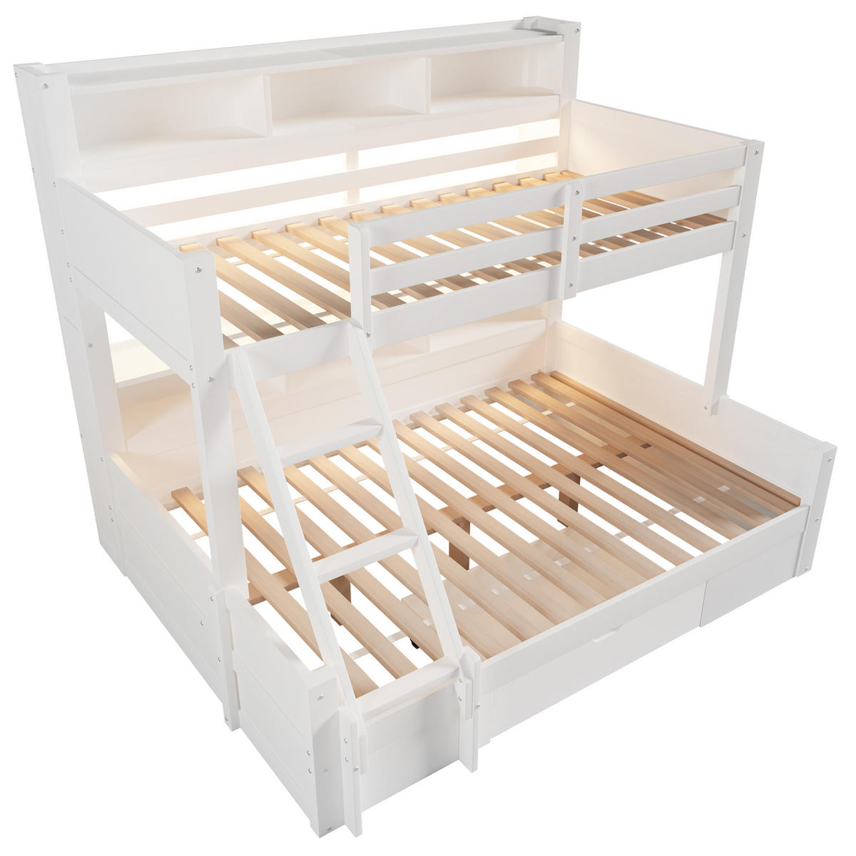 ETAGENBETT Etagenbett mit Schublade Weiß - Weiß, Holz (90/200cm) - ComfortXL