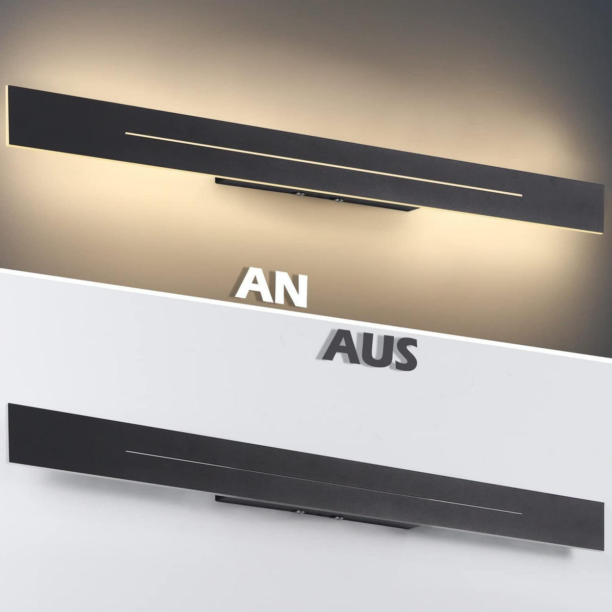 LED WANDLEUCHTE Raum - Schwarz, Metall (5/4/60cm) - Nettlife