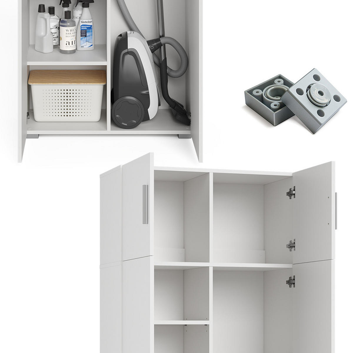 UNIVERSALSCHRANK Ingo Weiß 80 x 182.4 cm mit Schrankaufsatz - Weiß, Holzwerkstoff (80/182.4/37cm) - Vicco