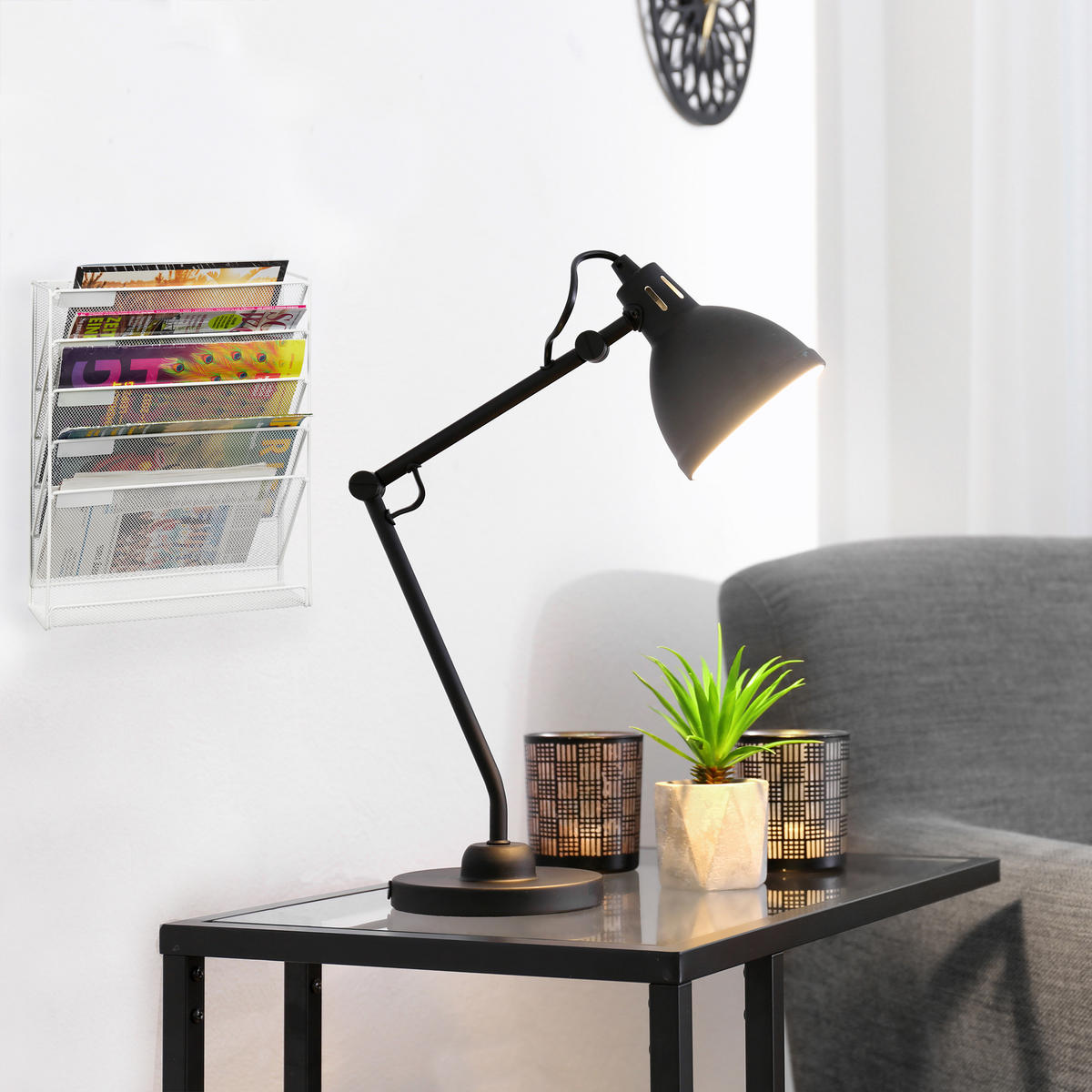 ZEITSCHRIFTENHALTER Wand - Weiß, Metall (32.5/40.5/10.5cm) - Relaxdays