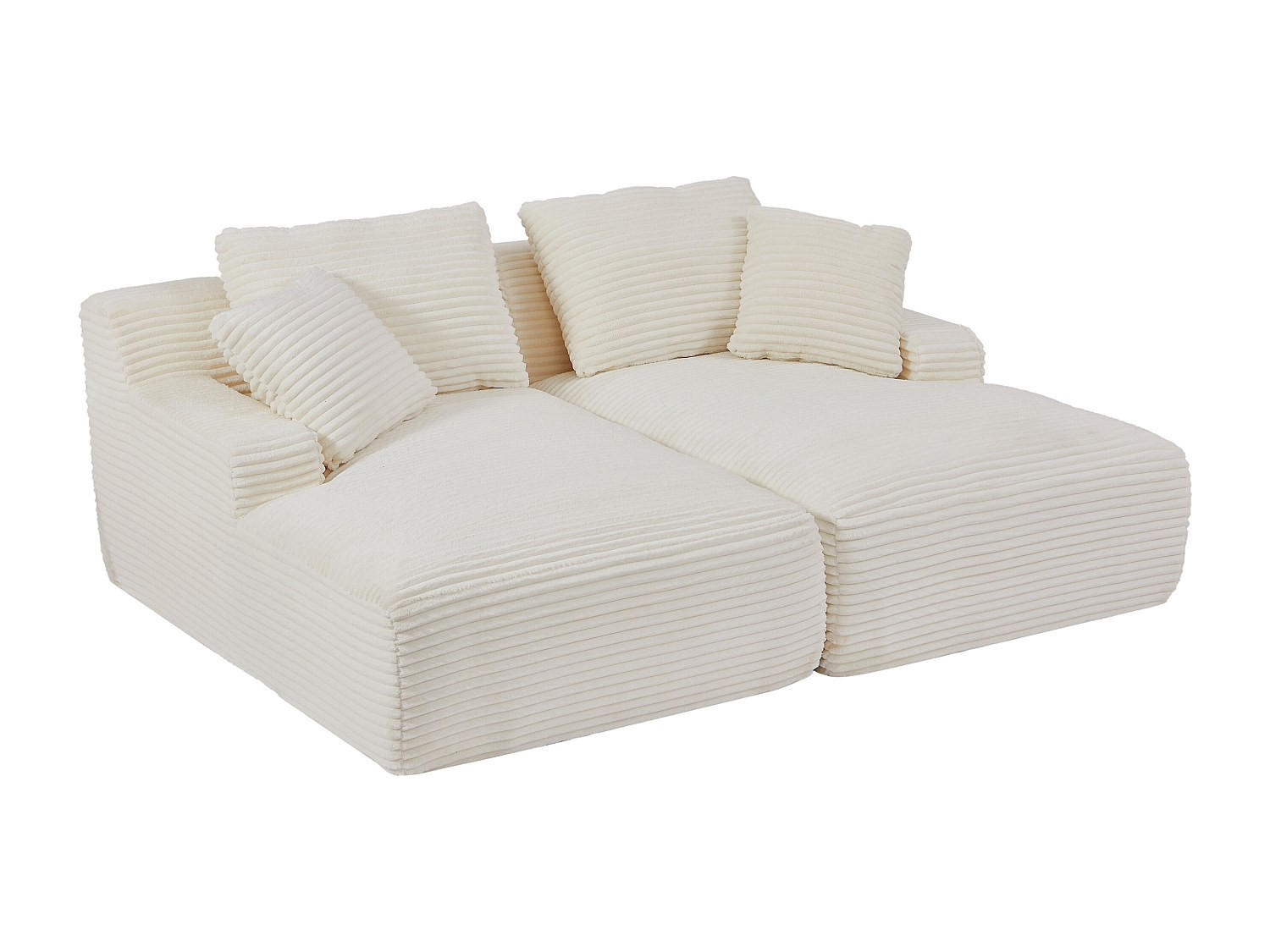 SOFA ohne Schlafmöglichkeit - 3 Personen-Sitzer - Samt - Beige - - Beige, Textil (200/72/160cm) - Vente-Unique