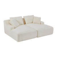 SOFA ohne Schlafmöglichkeit - 3 Personen-Sitzer - Samt - Beige - - Beige, Textil (200/72/160cm) - Vente-Unique