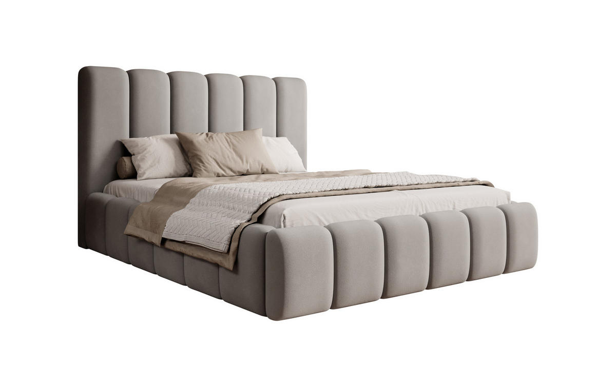 POLSTERBETT Doppelbett Ardal 160x200 cm, Hellgrau - Beige, Textil (160/200cm) - Fedve